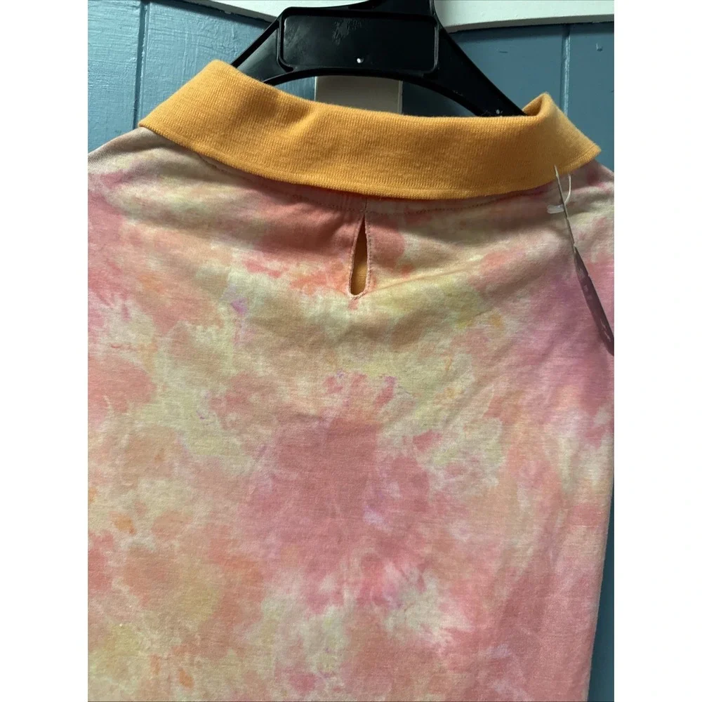 Youly The Jet-Setter Pet Dog Polo Shirt Orange Coral Tie Dye‎ Size L Large